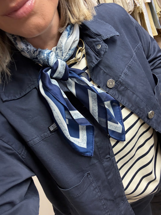Sjaal Silka Toile Donkerblauw