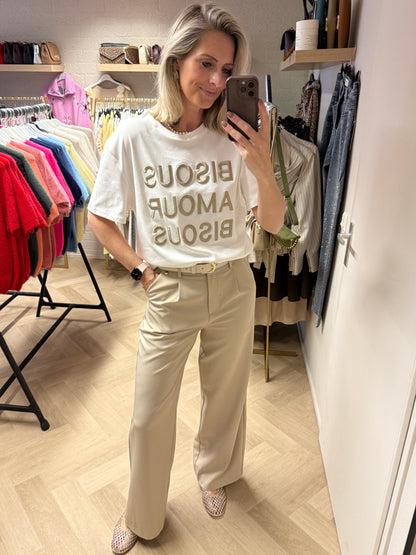Shirt Bisous Wit Beige
