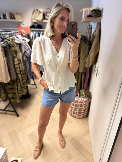 Blouse Brenda Knoopjes Beige
