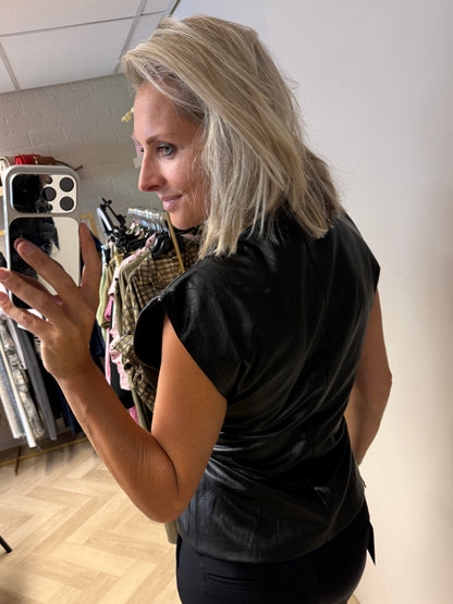 Top Macy PU Leer Zwart