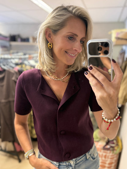 Vest Katy Knoop Plum