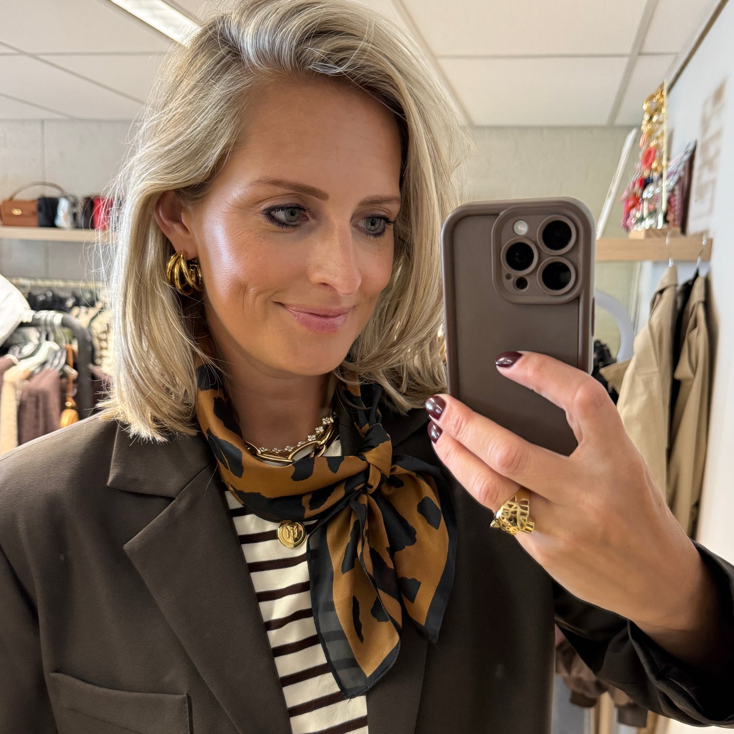 Sjaal Silka Leopard Caramel