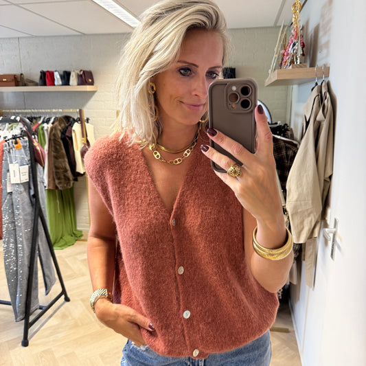 Gilet Claudia Alpaca Brique