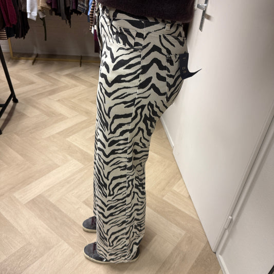 Jeans Wide Legg Zebra Bruin Ecru L32