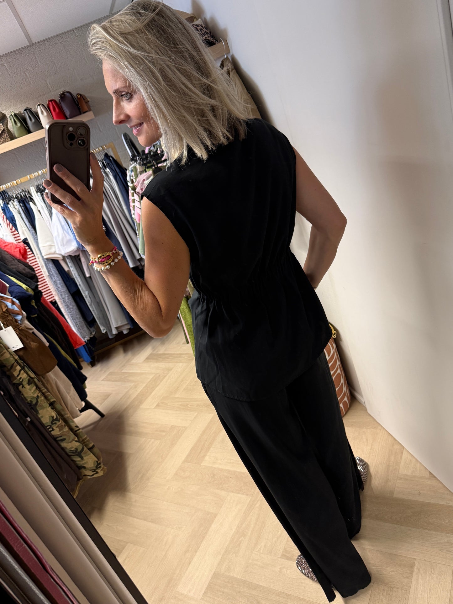 Co Ord Set Mia Overslag Zwart