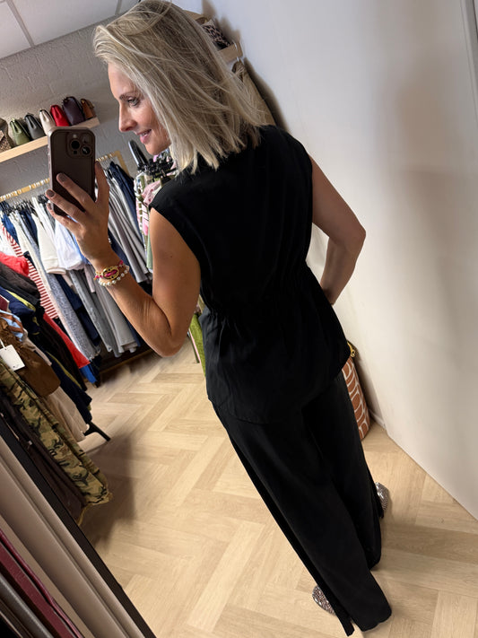 Co Ord Set Mia Overslag Zwart