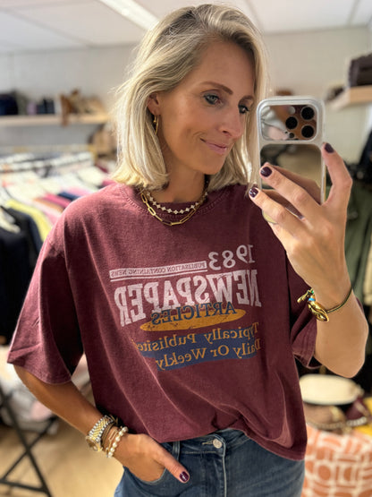 T-Shirt Julia Vintage Bordeaux
