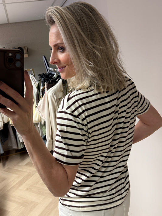 T-shirt Emma Katoen Streep Choco KM