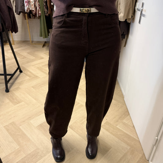 Jeans Lina Balloon Choco Bruin