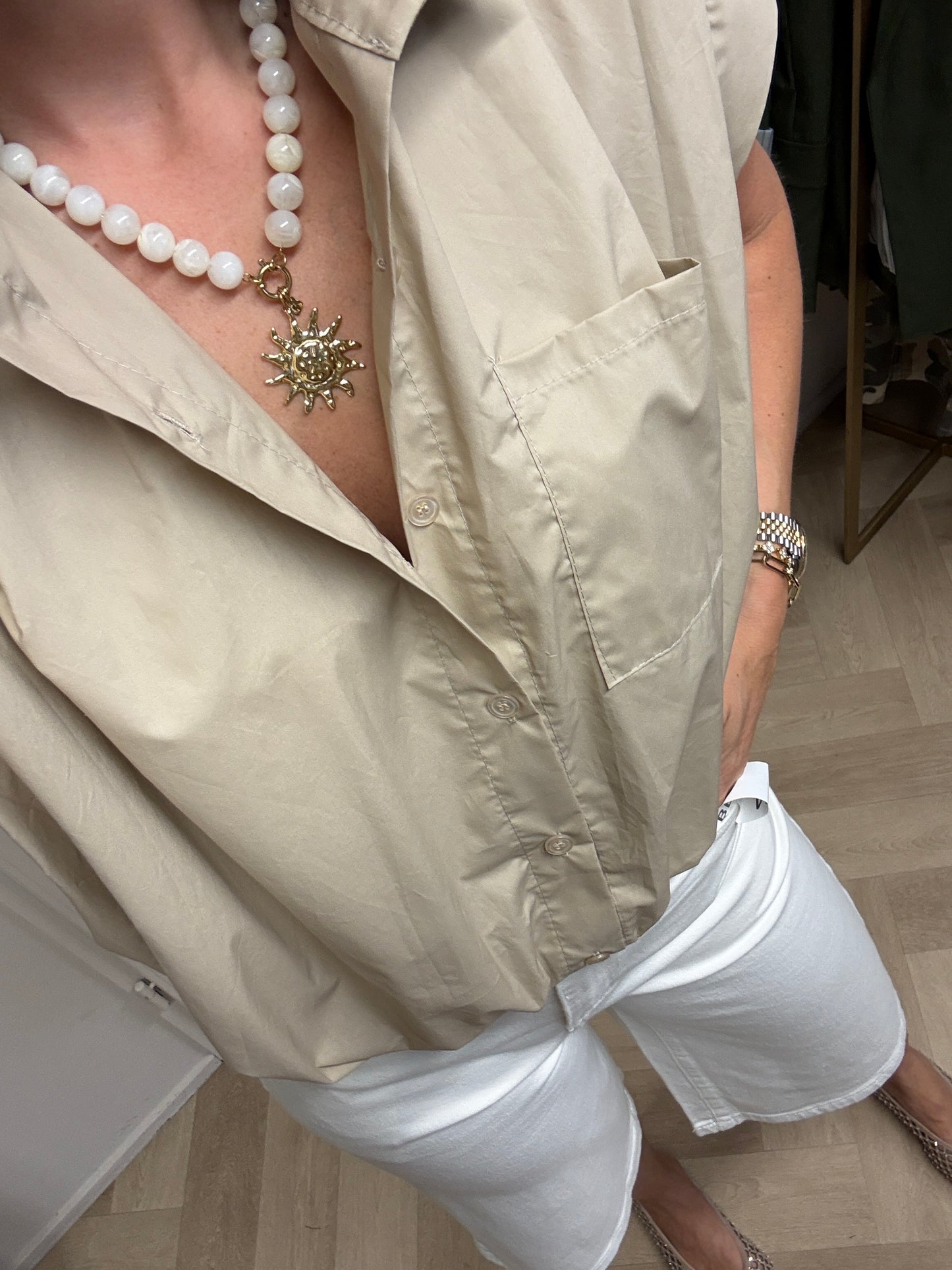 Blouse Eva Pof Elastiek Beige