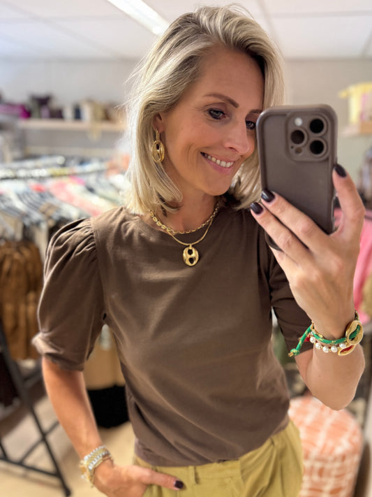 T-Shirt Shelly Pofmouw Bruin