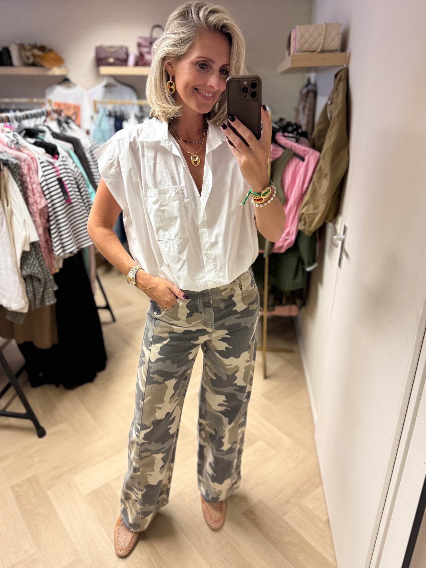 Blouse Eva Pof Elastiek Wit
