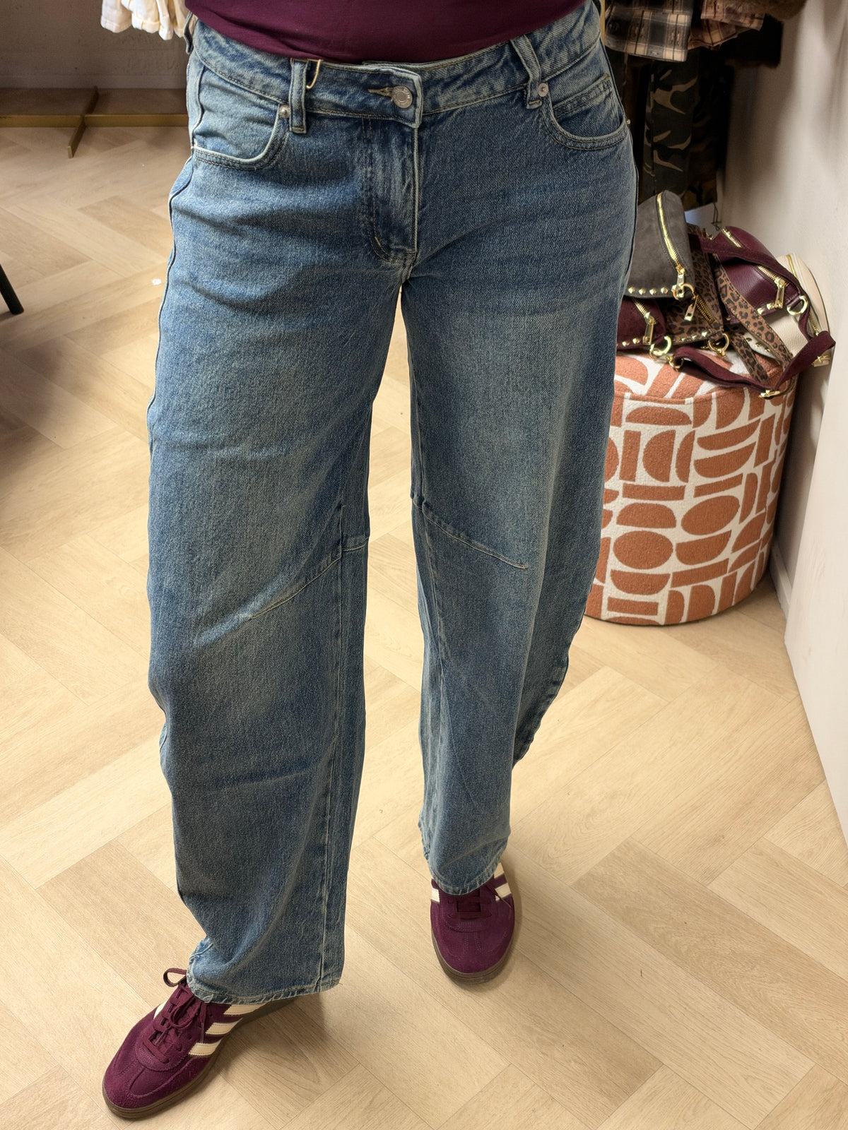 Jeans Laulia Low Waist Balloon Medium Blue