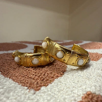 Oorbellen Elise Goud Wit