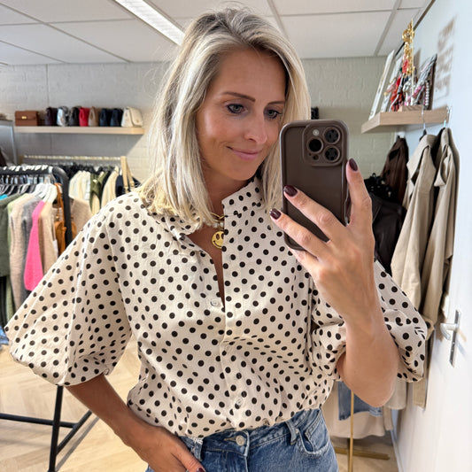 Blouse Evi Polkadot Offwhite