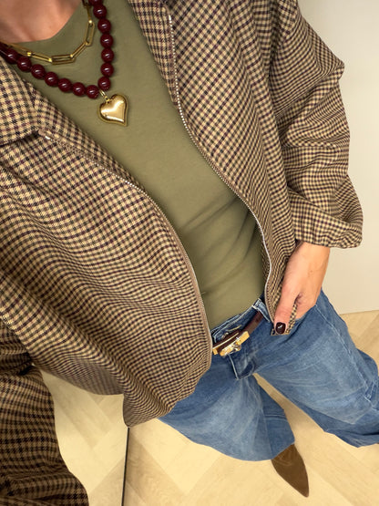 Jack Tartan Ruit Camel Groen Bruin Burgundy