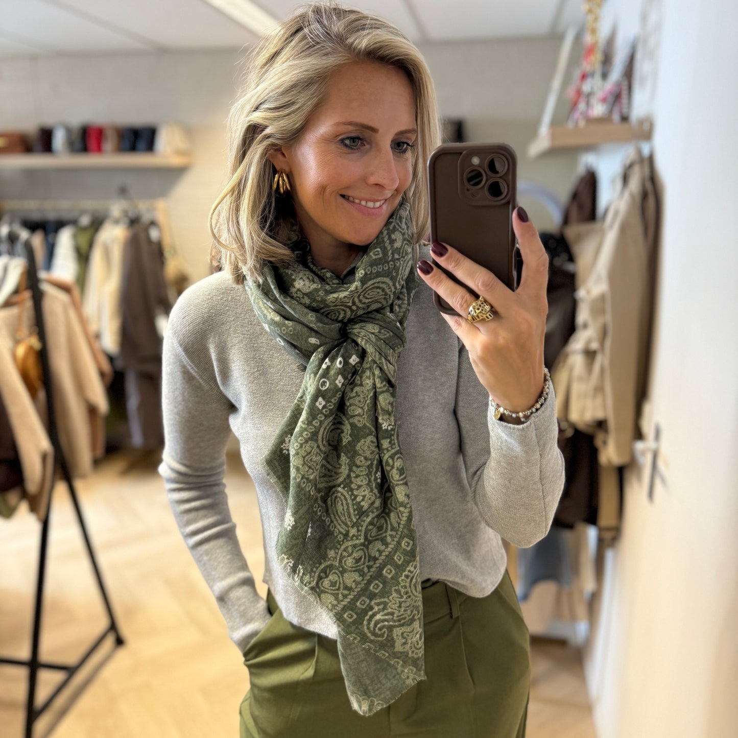 Sjaal Paisley Groen