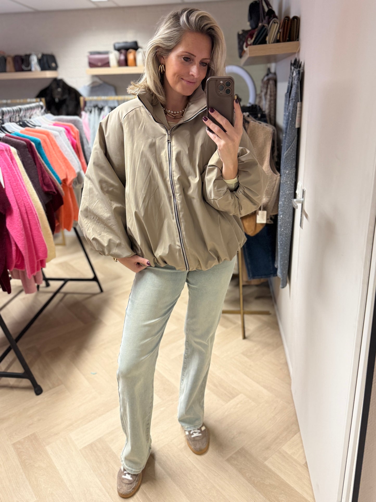 Jas Fabienne Pof Gevoerd Beige