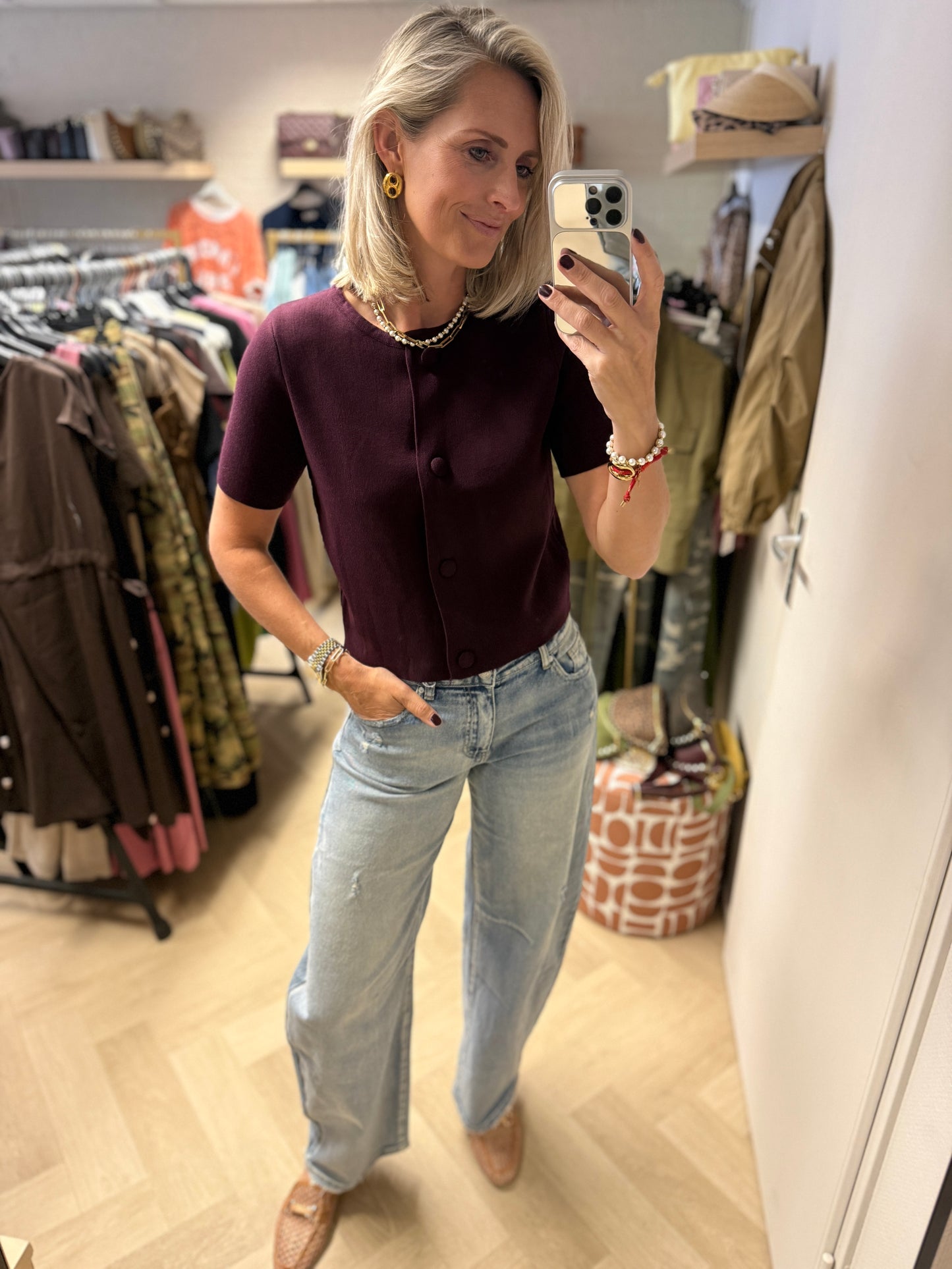 Vest Katy Knoop Plum