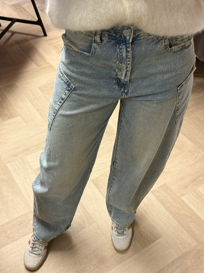 Jeans QH Side Pockets Denim Beige