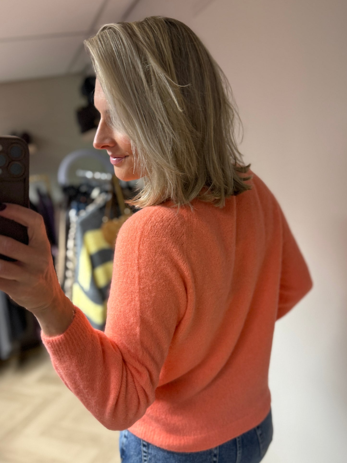 Trui Claudia Alpaca Lange Mouw Peach