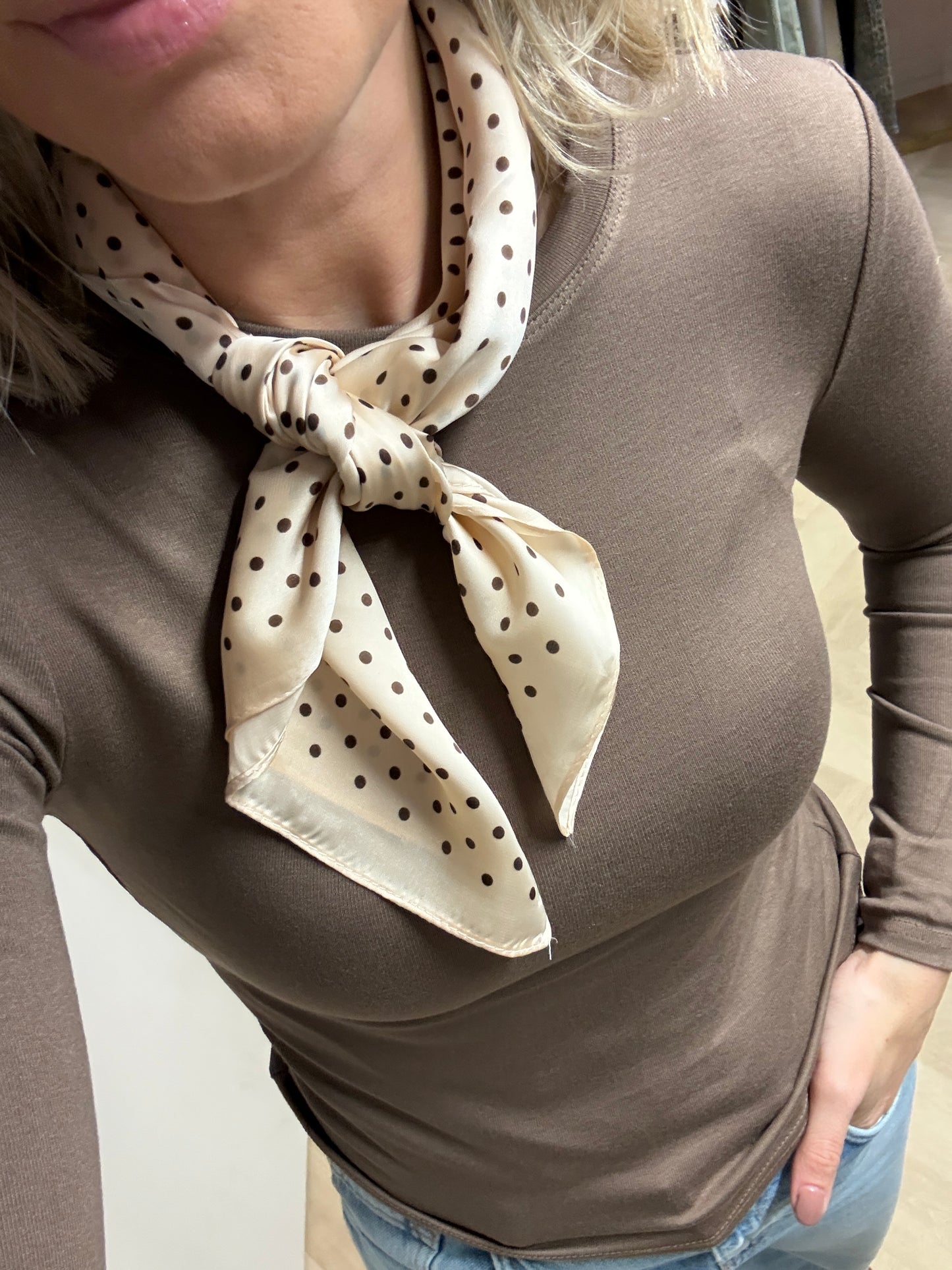 Sjaal Silka Polkadots Bruin