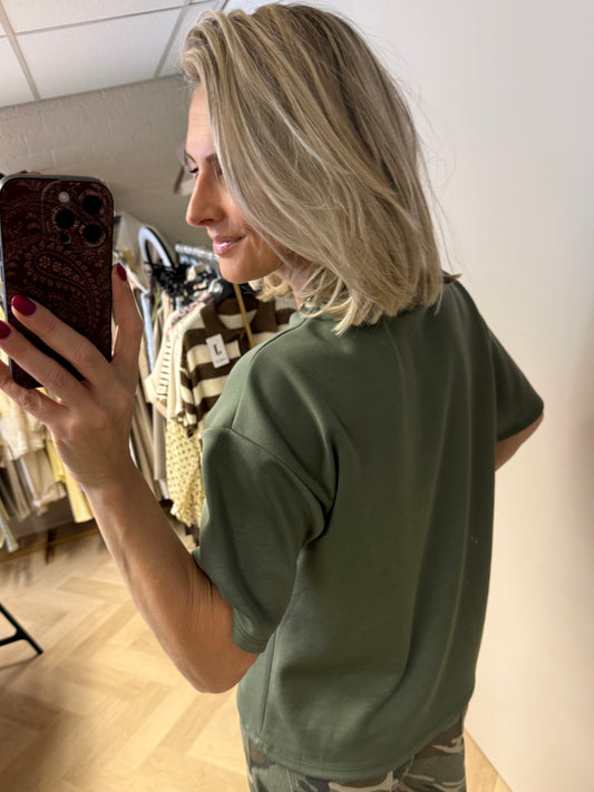 Shirt Voyages Club Armygroen Wit