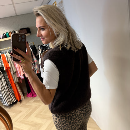 Gilet Claudia Alpaca Choco