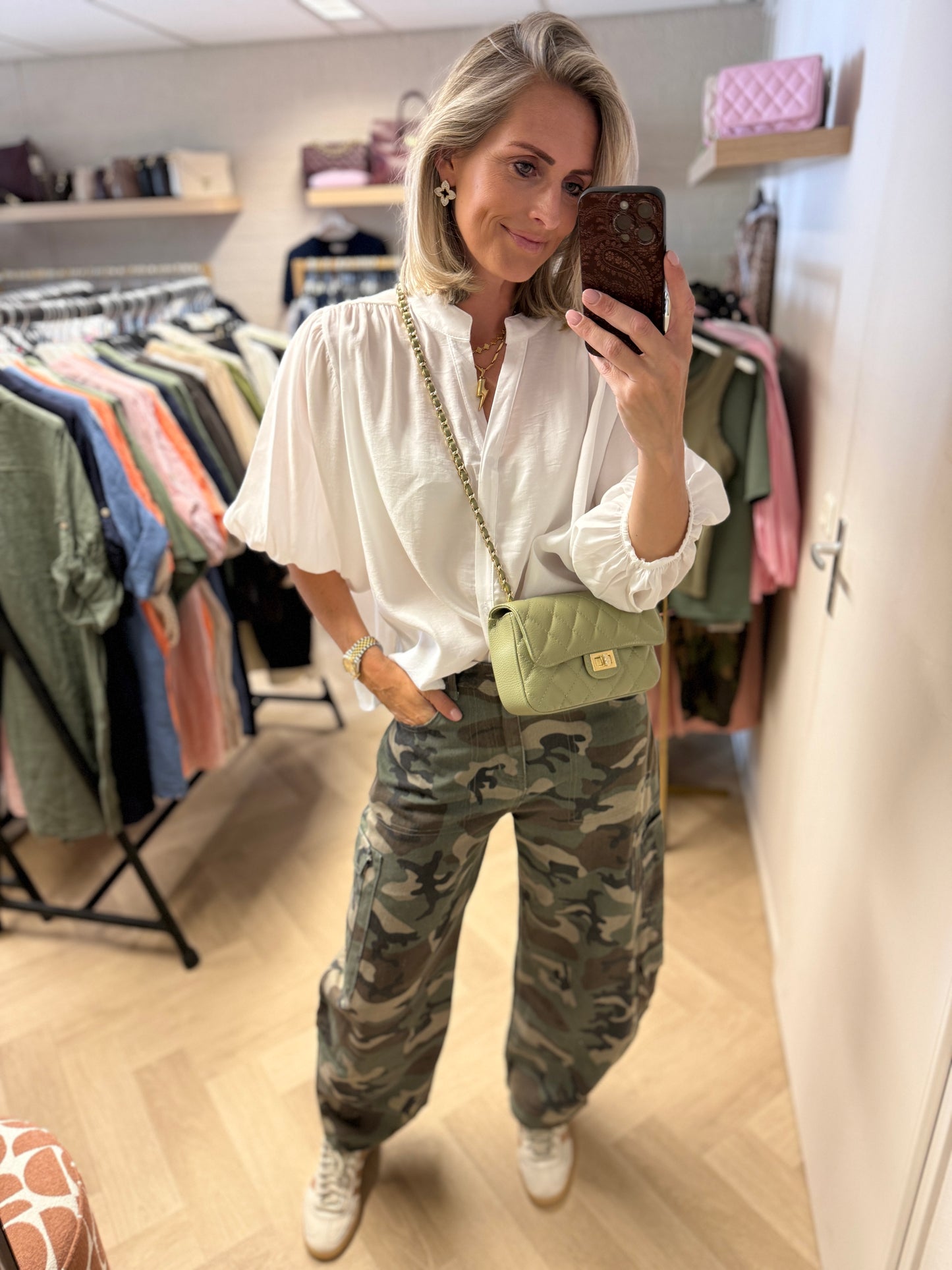 Blouse Ella Pofmouwen Wit