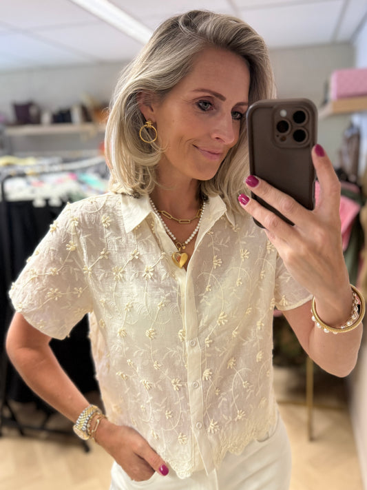 Blouse Milly Embroided Ecru
