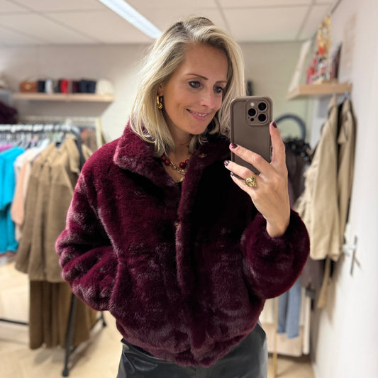 Jack Esmee Faux Fur Burgundy