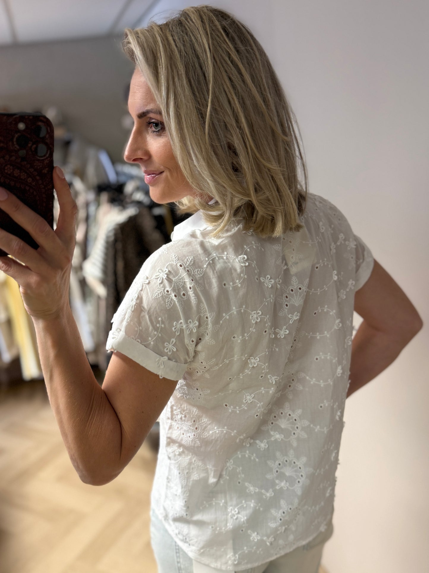 Blouse Lina Broderie Wit
