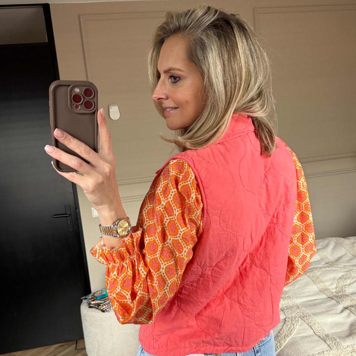 Gilet Fleur Koraal