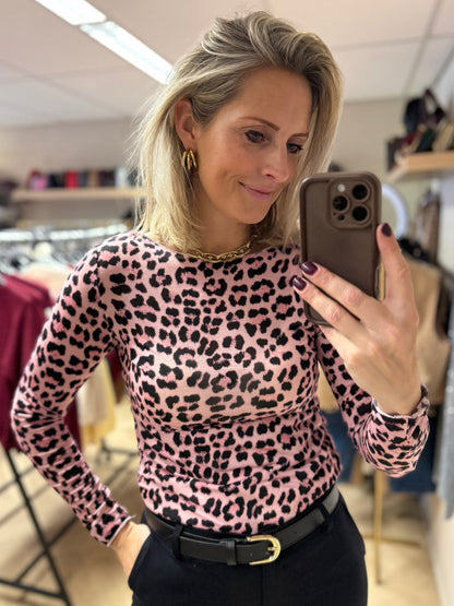 Shirt Nola Cashmere Leopard Roze