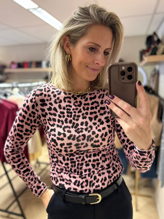 Shirt Nola Cashmere Leopard Roze