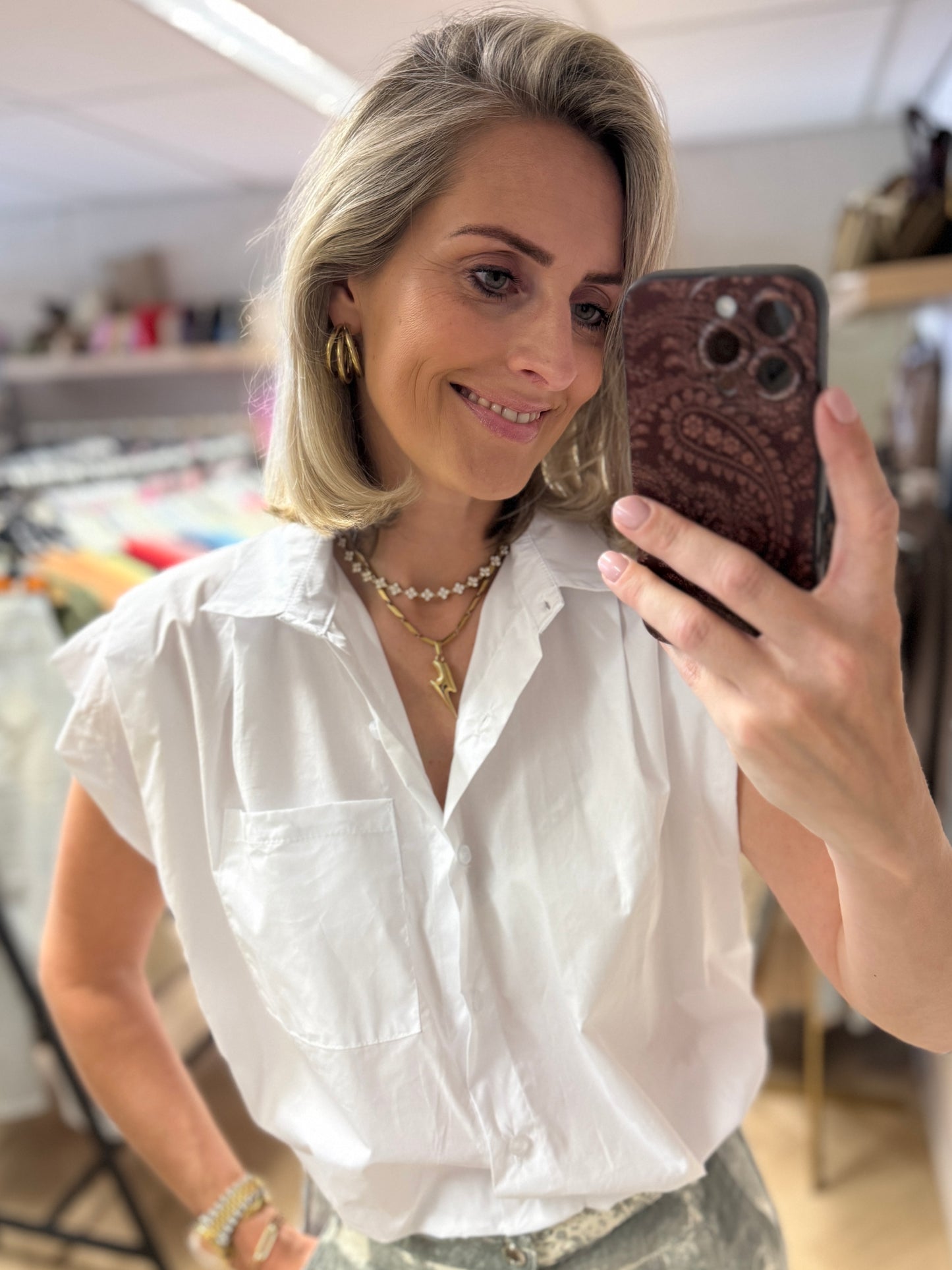 Blouse Evi Pof Elastiek Wit