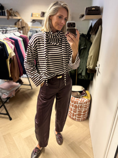 Trui May Sjaal Streep Bordeaux
