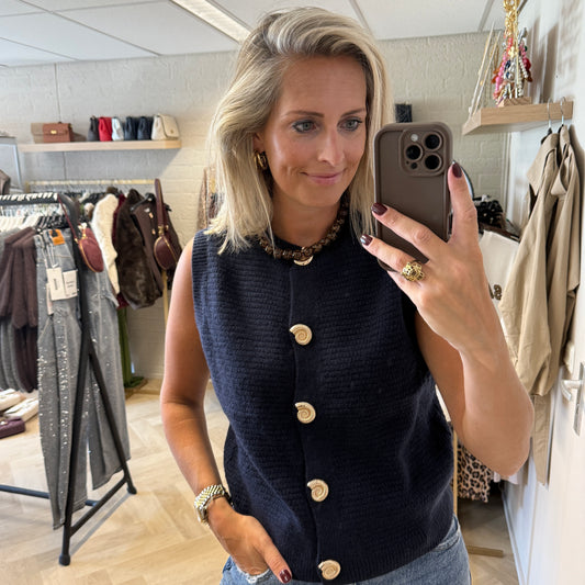 Vest Viscose Zoë Schelp Navy