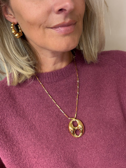 Ketting Hanger Koffieboon Goud