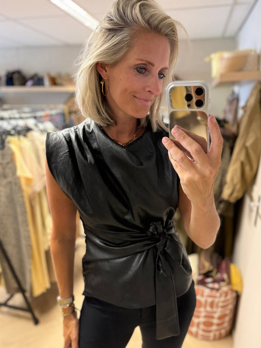 Top Macy PU Leer Zwart