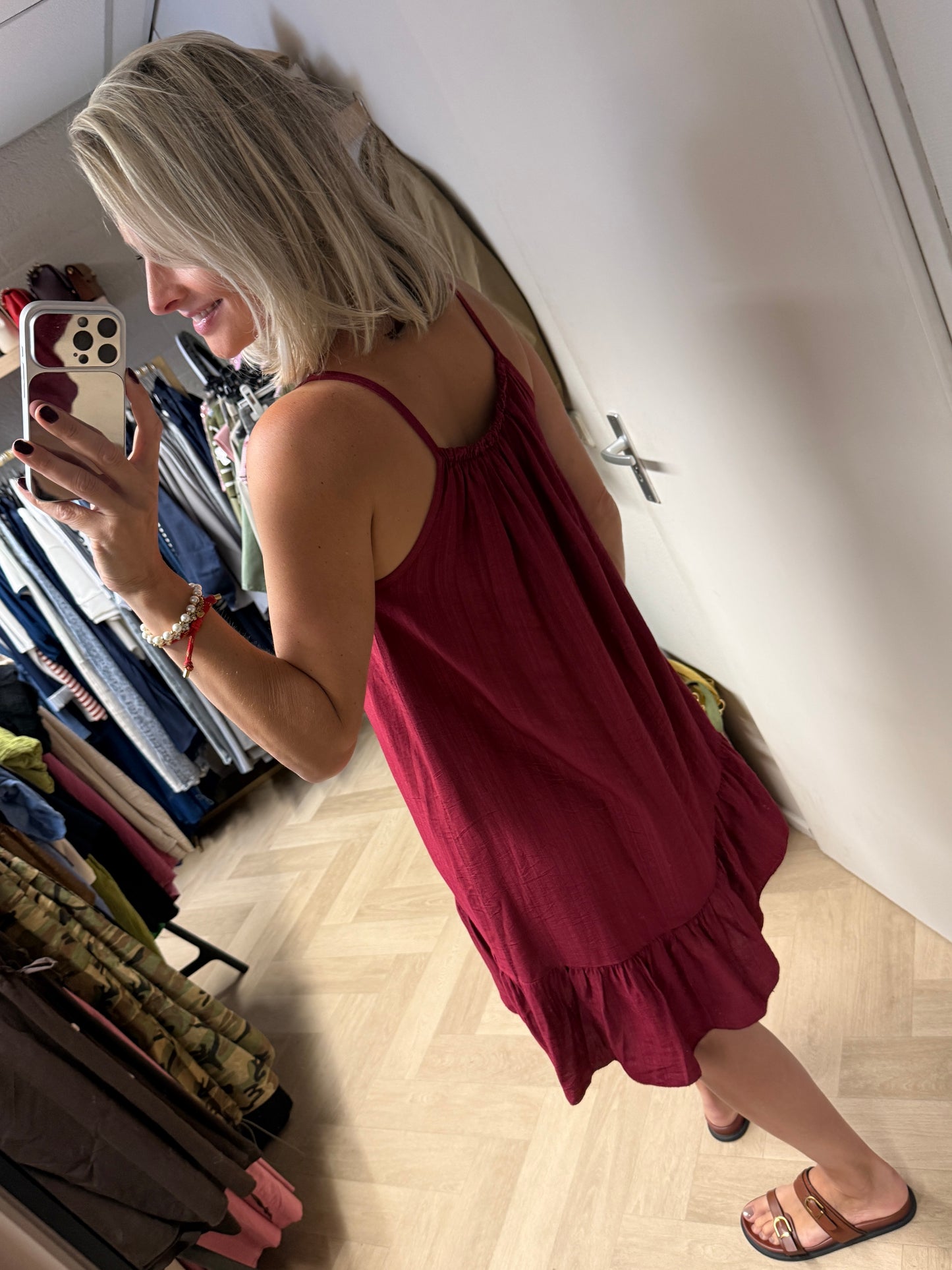 Jurk Macy Viscose Burgundy