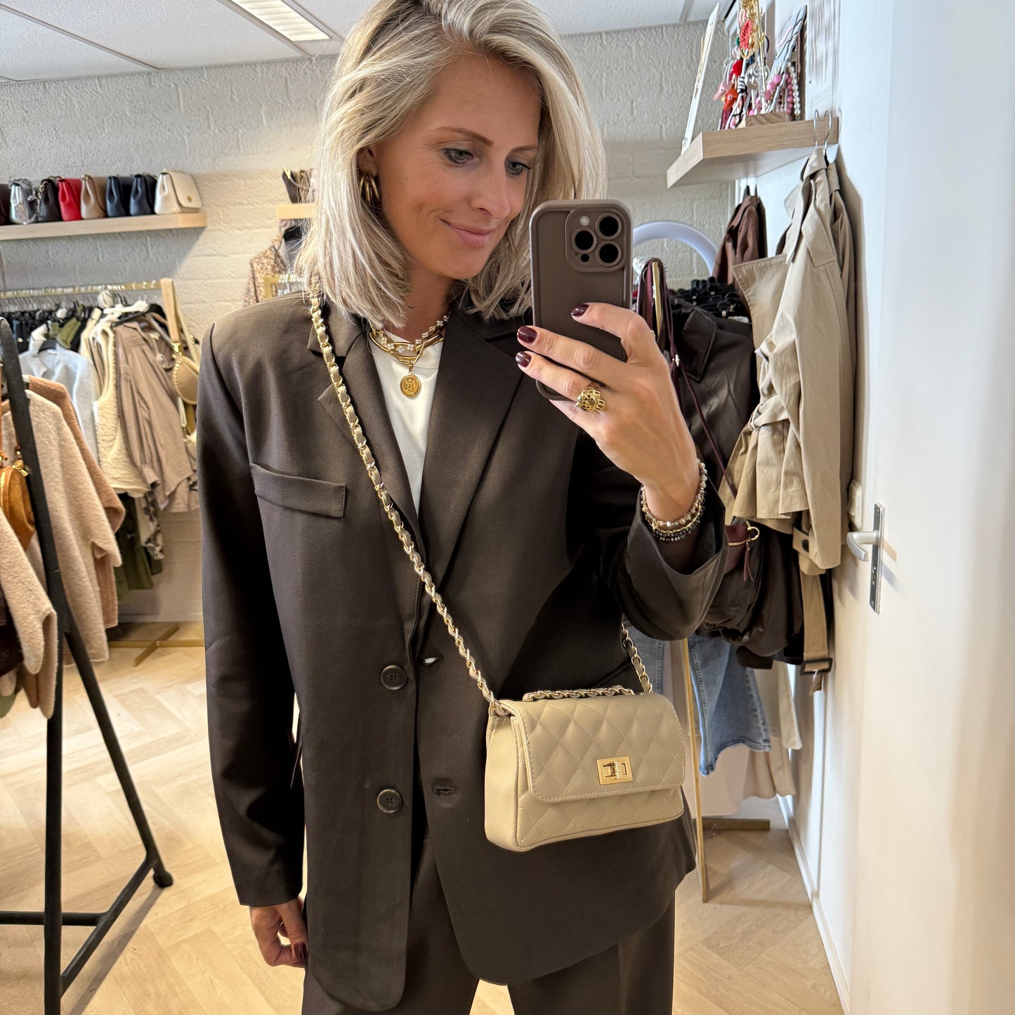 Tas Audrey Small Licht Taupe