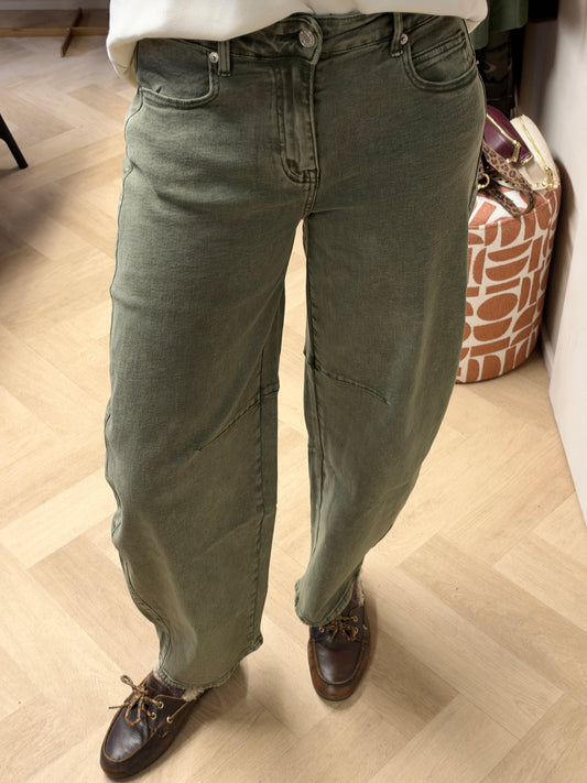Jeans Laulia Balloon Mid Rise Groen
