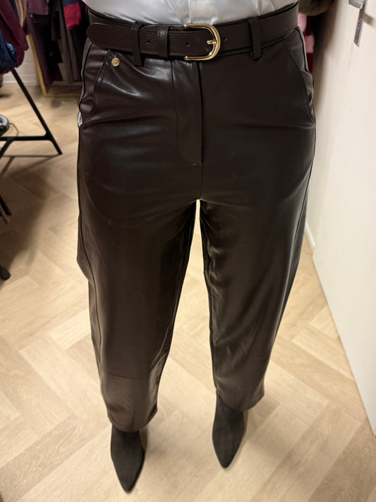 Broek Barrel Pu Leather Bruin