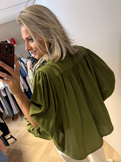 Blouse Ella Pofmouwen Groen