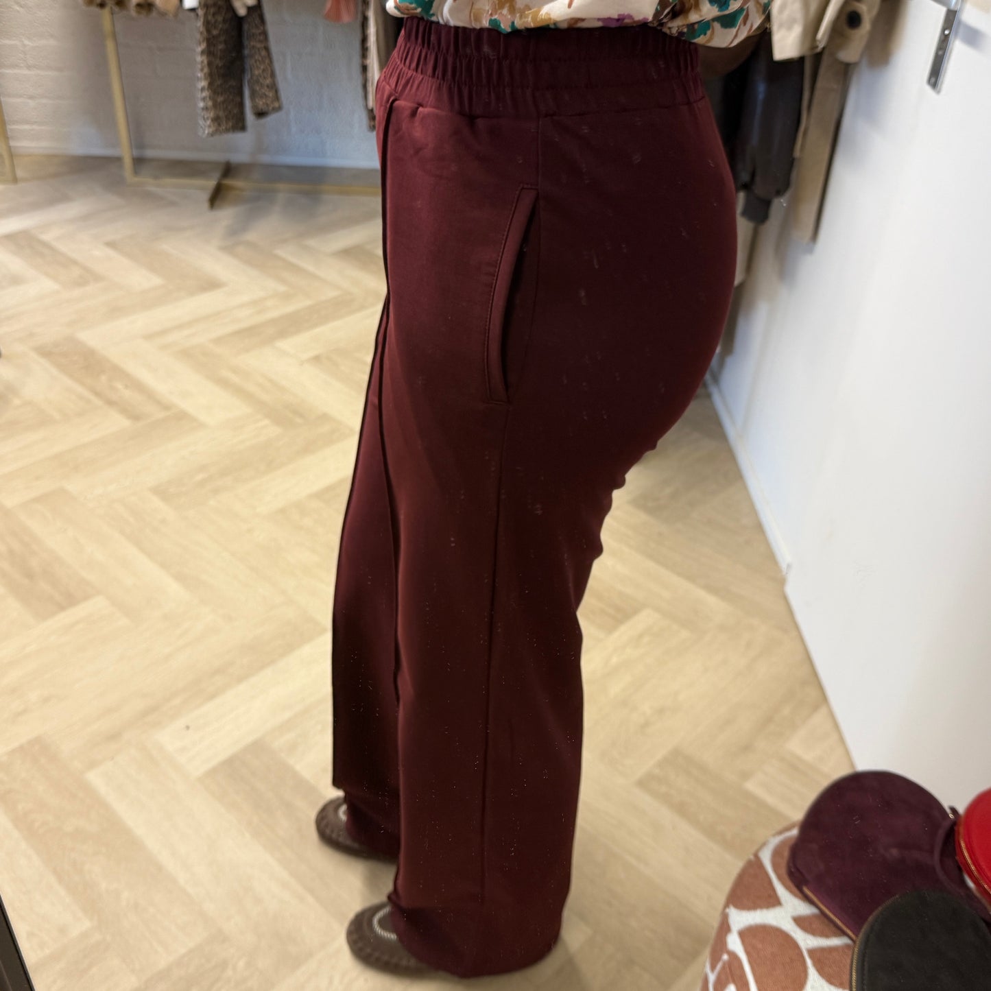 Broek Stephanie Katoen Burgundy