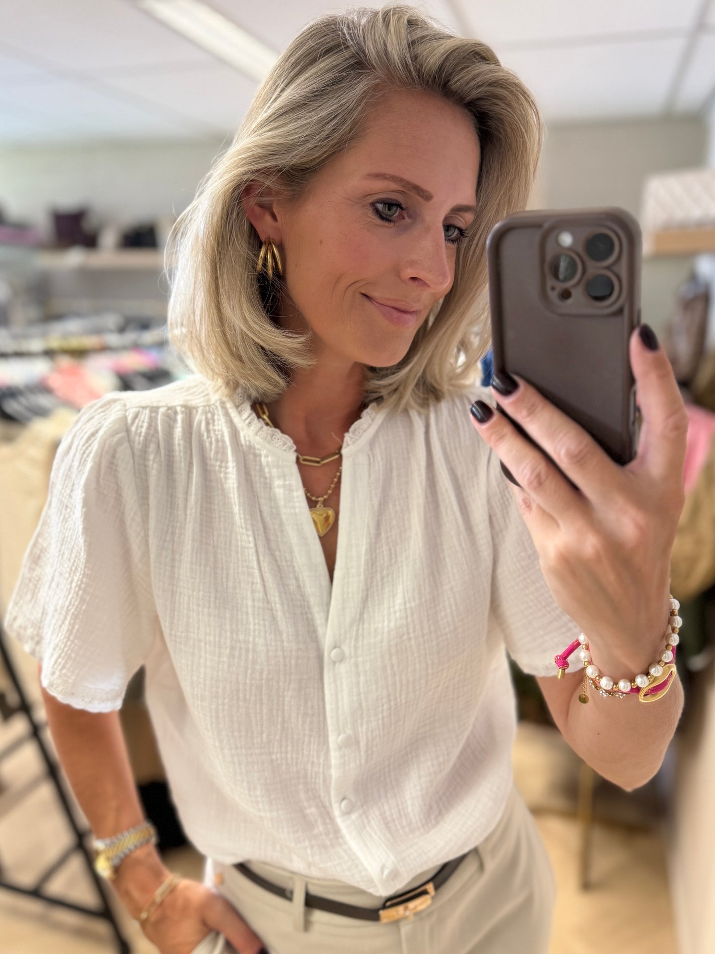 Blouse Marie Mousseline Wit