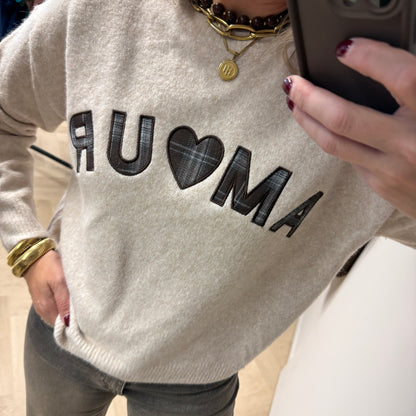 Trui Knitted Amour Beige