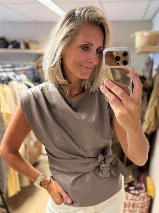 Top Macy PU Leer Taupe