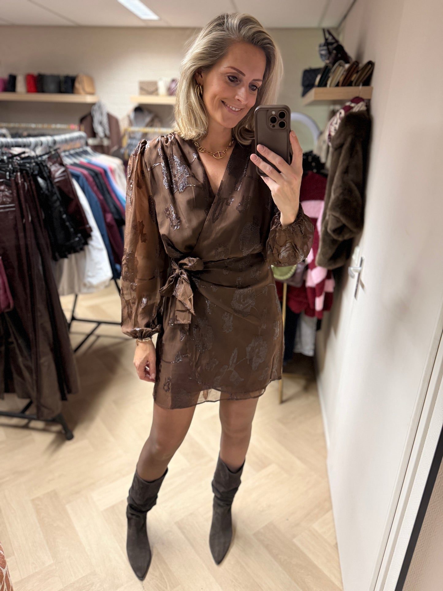 Jurk Overslag Ashley Bruin